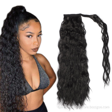 Curly Ponytail Natural Wrap On Clip Hair Extensions for Women False Hair Horse Tail Heat Resistant Synthetic Hair Piece